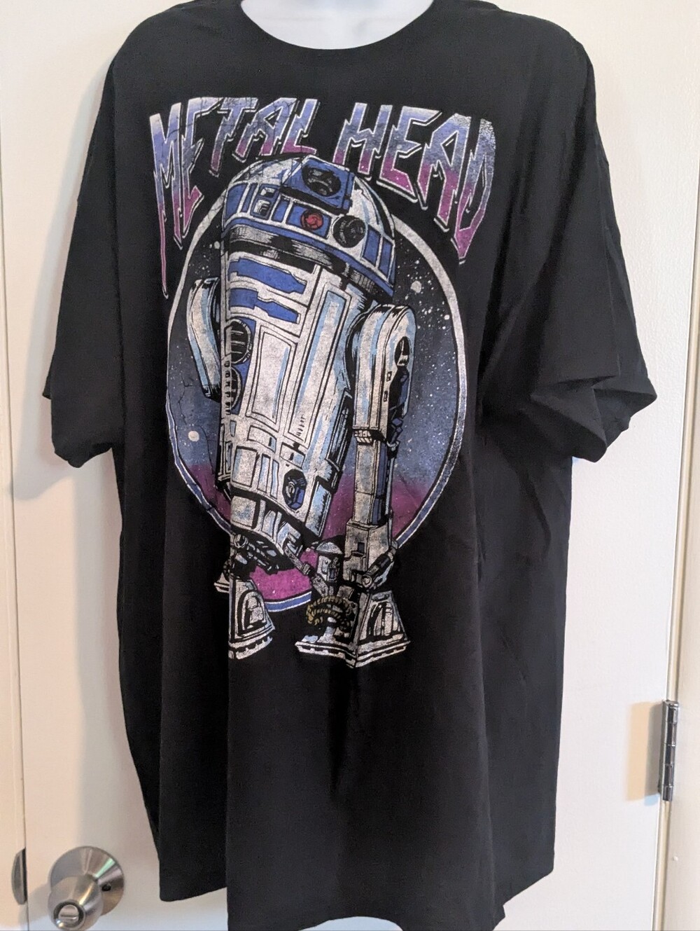Star Wars R2-D2 "Metal Head" Graphic Print T-Shirt XL Black